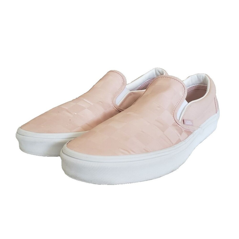 Vans Classic Slip-on Checkerboard Satin Rose Pink Women Sneakers Sz M10.5 W 12